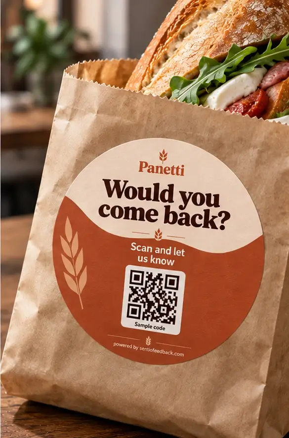 Sticker on the takeaway bag - Panetti