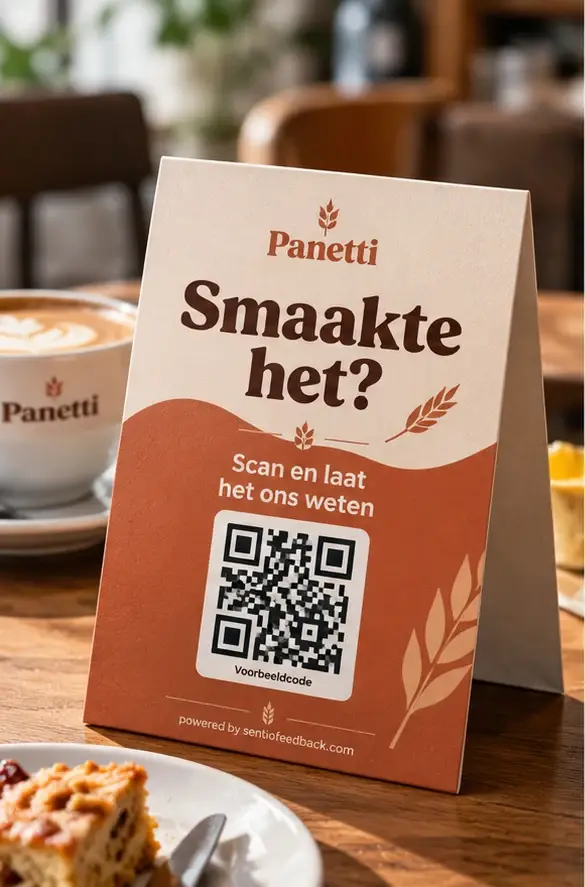Tafelkaartje op elke tafel - Panetti