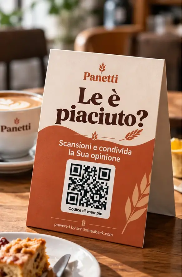 Espositore su ogni tavolo - Panetti