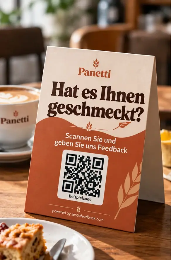 Tischaufsteller auf jedem Tisch - Panetti