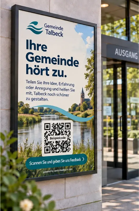 Plakat am Ausgang - Gemeinde Talbeck