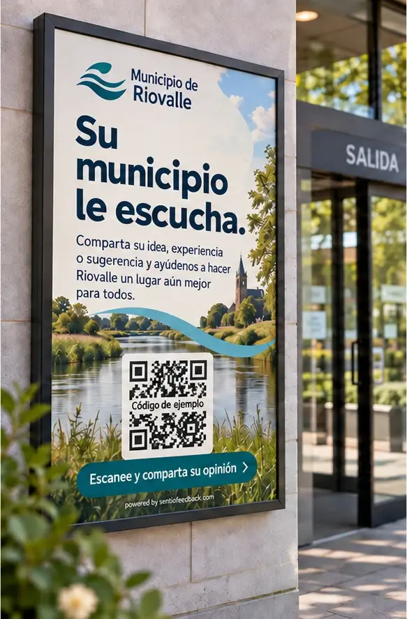 Póster en la salida - Municipio de Riovalle