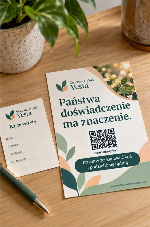 Ulotka z kartą wizyty - Centrum Opieki Vesta
