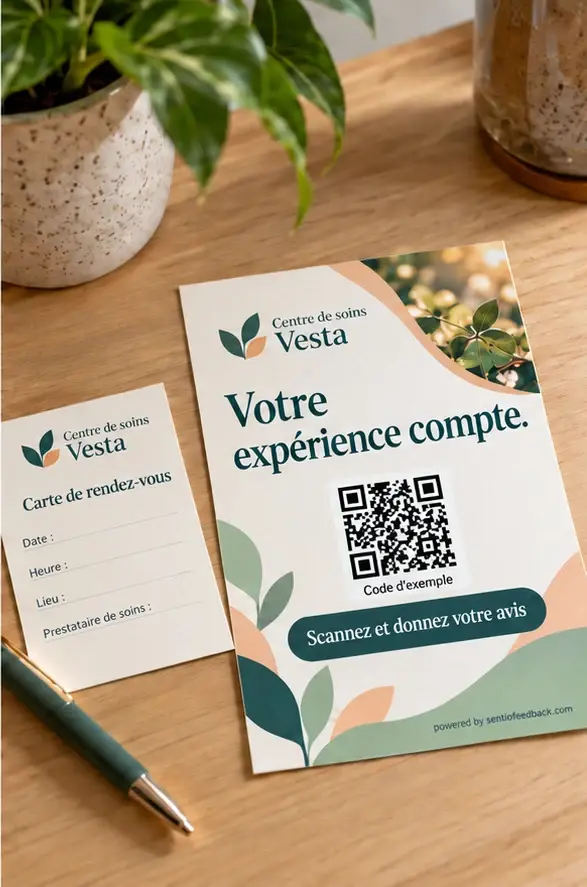 Flyer avec la carte de rendez-vous - Centre de soins Vesta