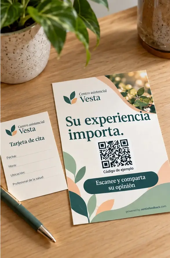 Folleto con la cita - Centro asistencial Vesta