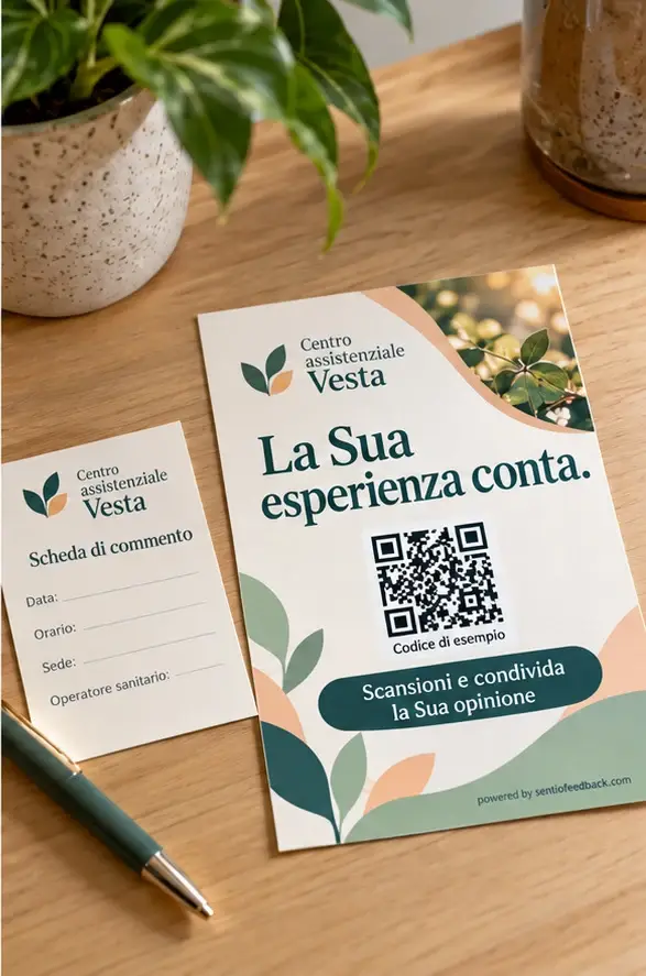 Volantino con il promemoria - Centro assistenziale Vesta