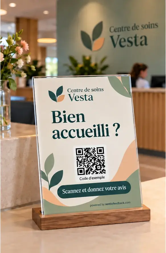 Chevalet à l'accueil - Centre de soins Vesta