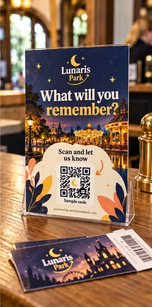 Sign at the ticket desk - Lunaris Park