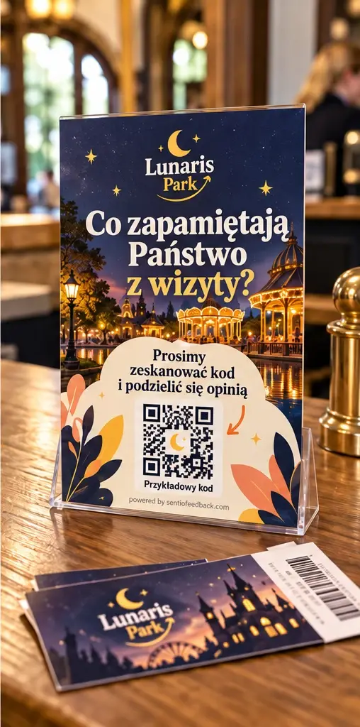 Tabliczka przy kasie biletowej - Lunaris Park