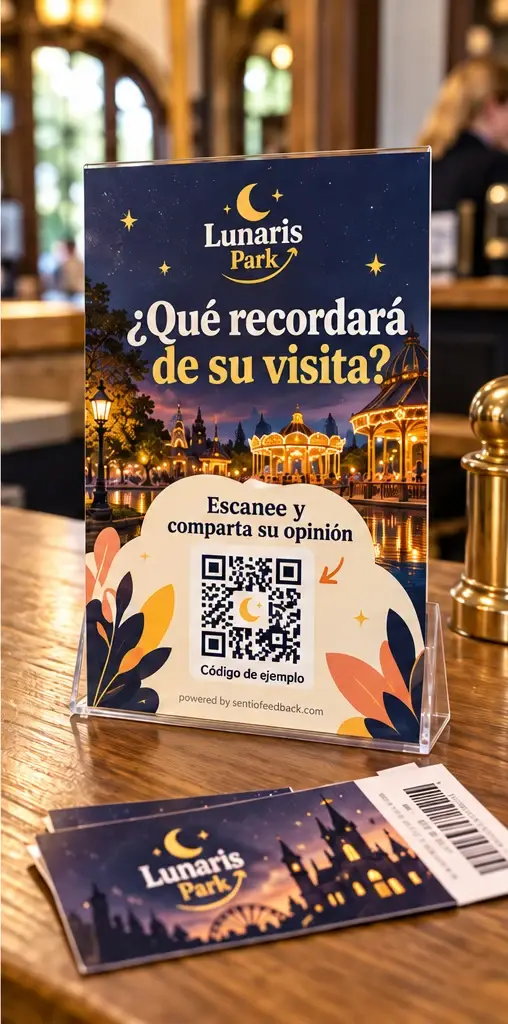 Cartelito junto a las entradas - Lunaris Park