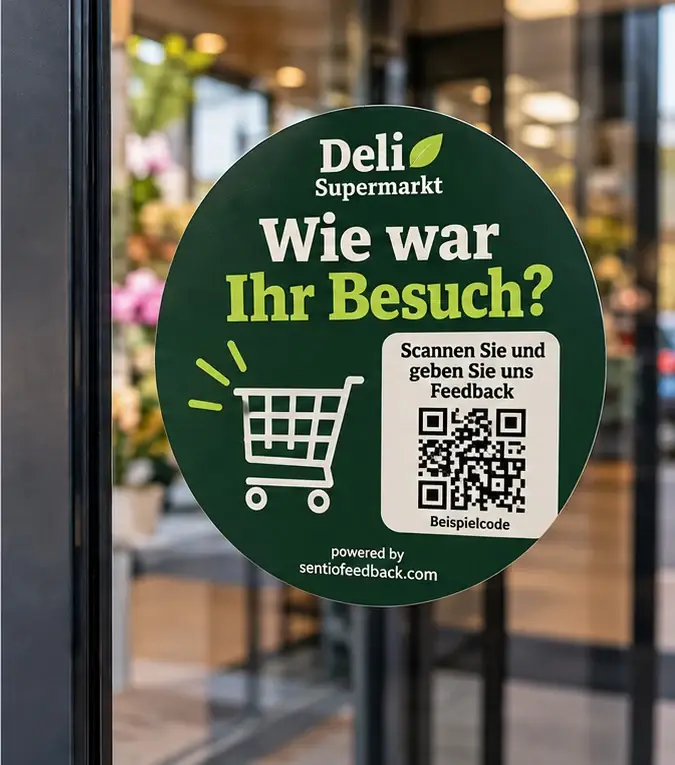 Fensteraufkleber am Eingang - Deli Supermarkt