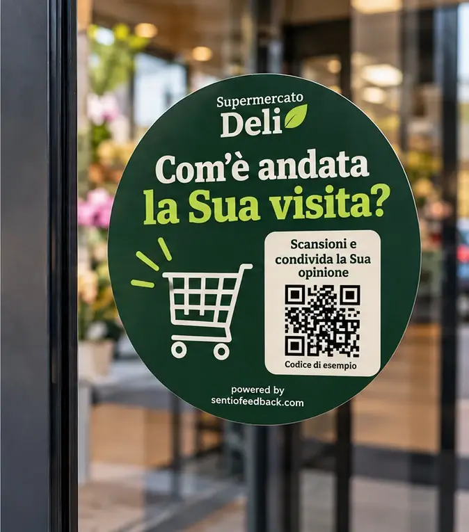 Adesivo sulla vetrina - Supermercato Deli