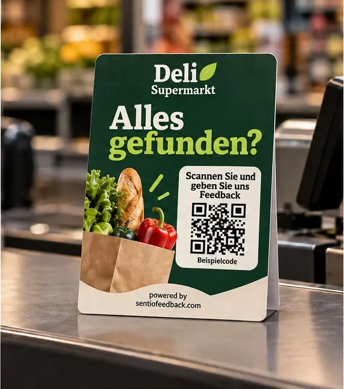 Aufsteller an der Kasse - Deli Supermarkt