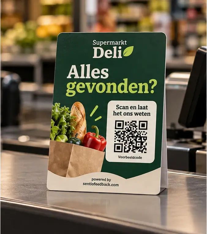 Bordje aan de kassa - Supermarkt Deli