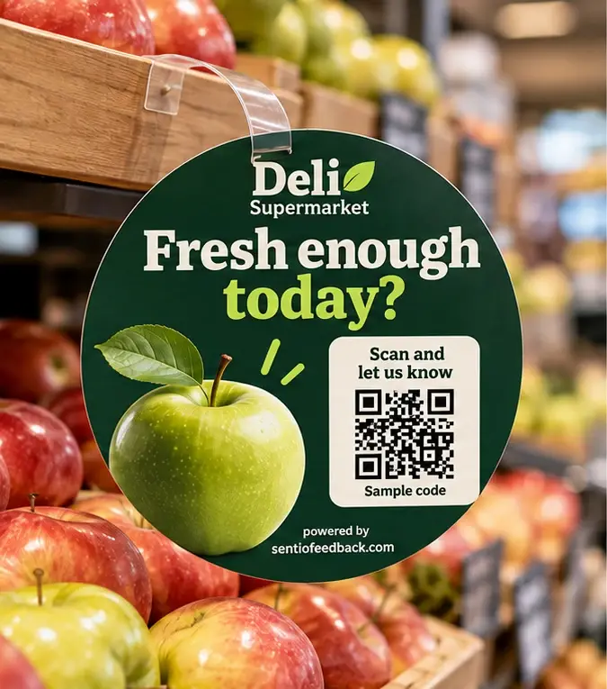 Wobbler on the shelf - Deli Supermarket