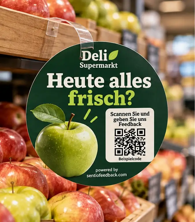 Wobbler am Regal - Deli Supermarkt
