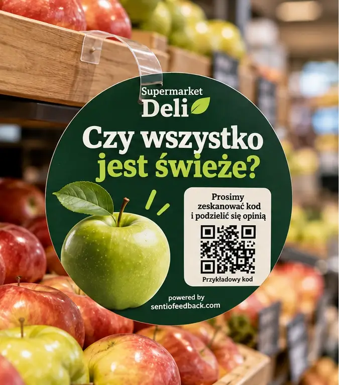 Wobbler przy półce - Supermarket Deli