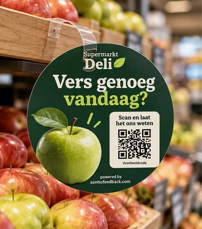 Wobbler aan het schap - Supermarkt Deli