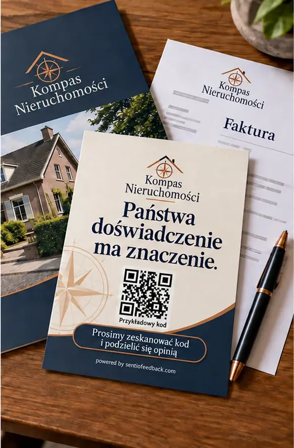 Ulotka przy fakturze - Kompas Nieruchomości