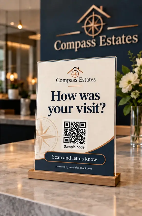 Card at the front desk - Compass Estates