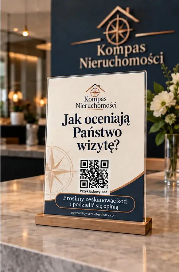 Stojak w recepcji - Kompas Nieruchomości