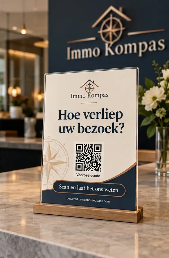Bordje aan de balie - Immo Kompas
