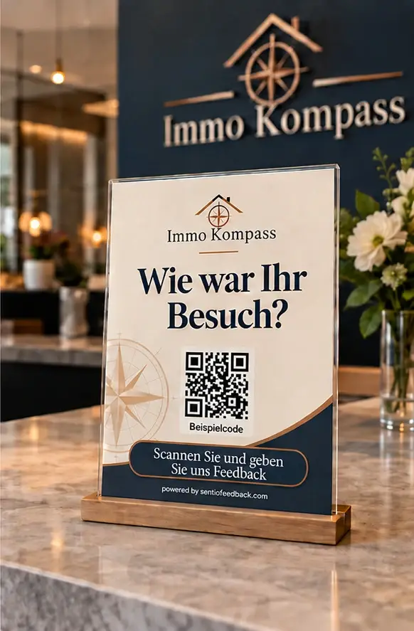 Aufsteller am Empfang - Immo Kompass